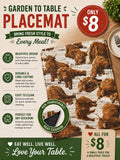 Garden to Table Placemat – Highland Cow Rustic