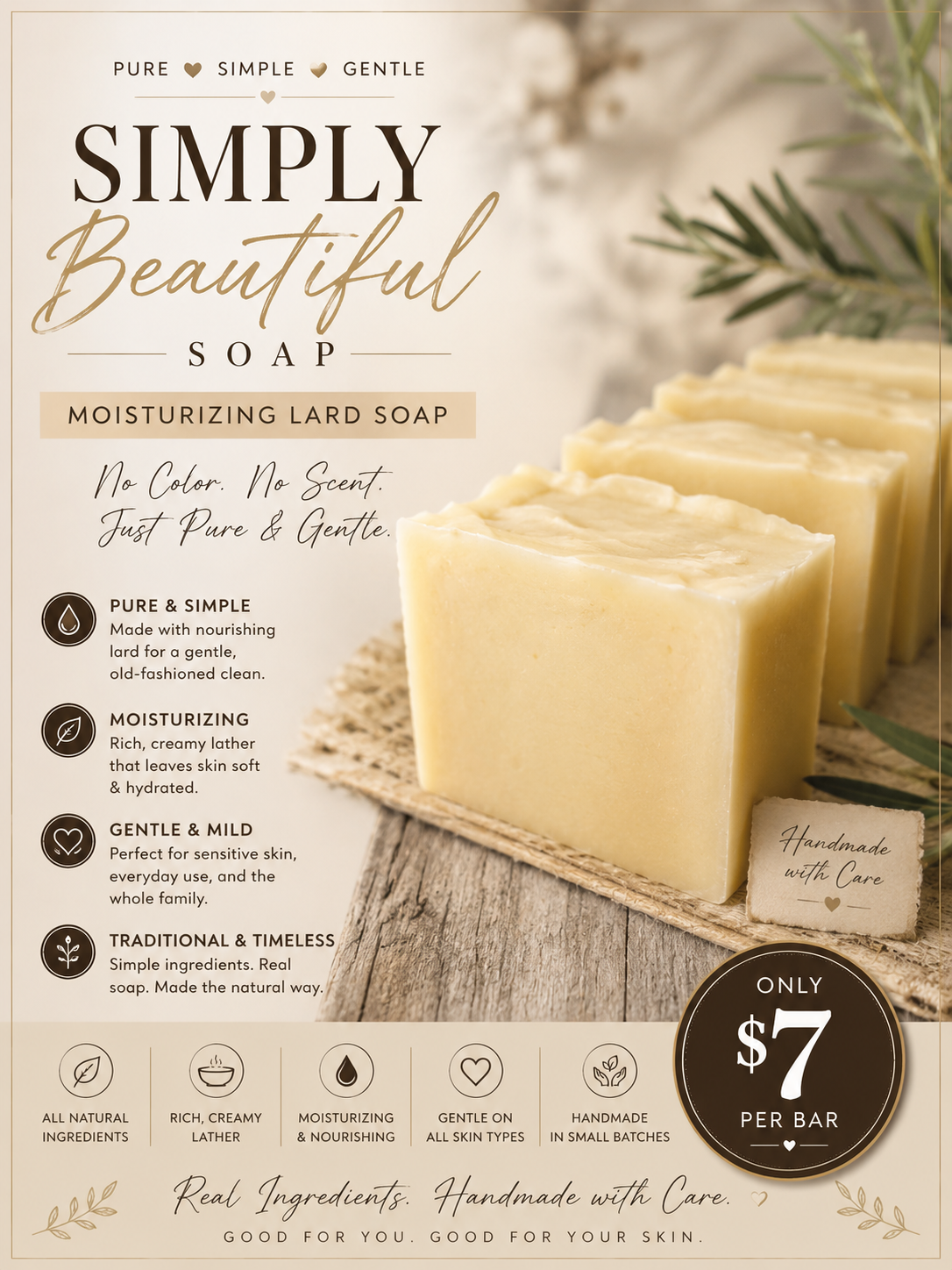 Simply Beautiful Soap – Moisturizing Lard Soap