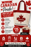 Canadian Pride Lined Tote Bag