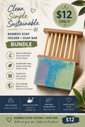 Bamboo Soap Holder + Soap Bar Bundle