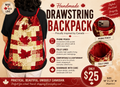 Handmade Drawstring Backpack – Proudly Inspired by Canada
