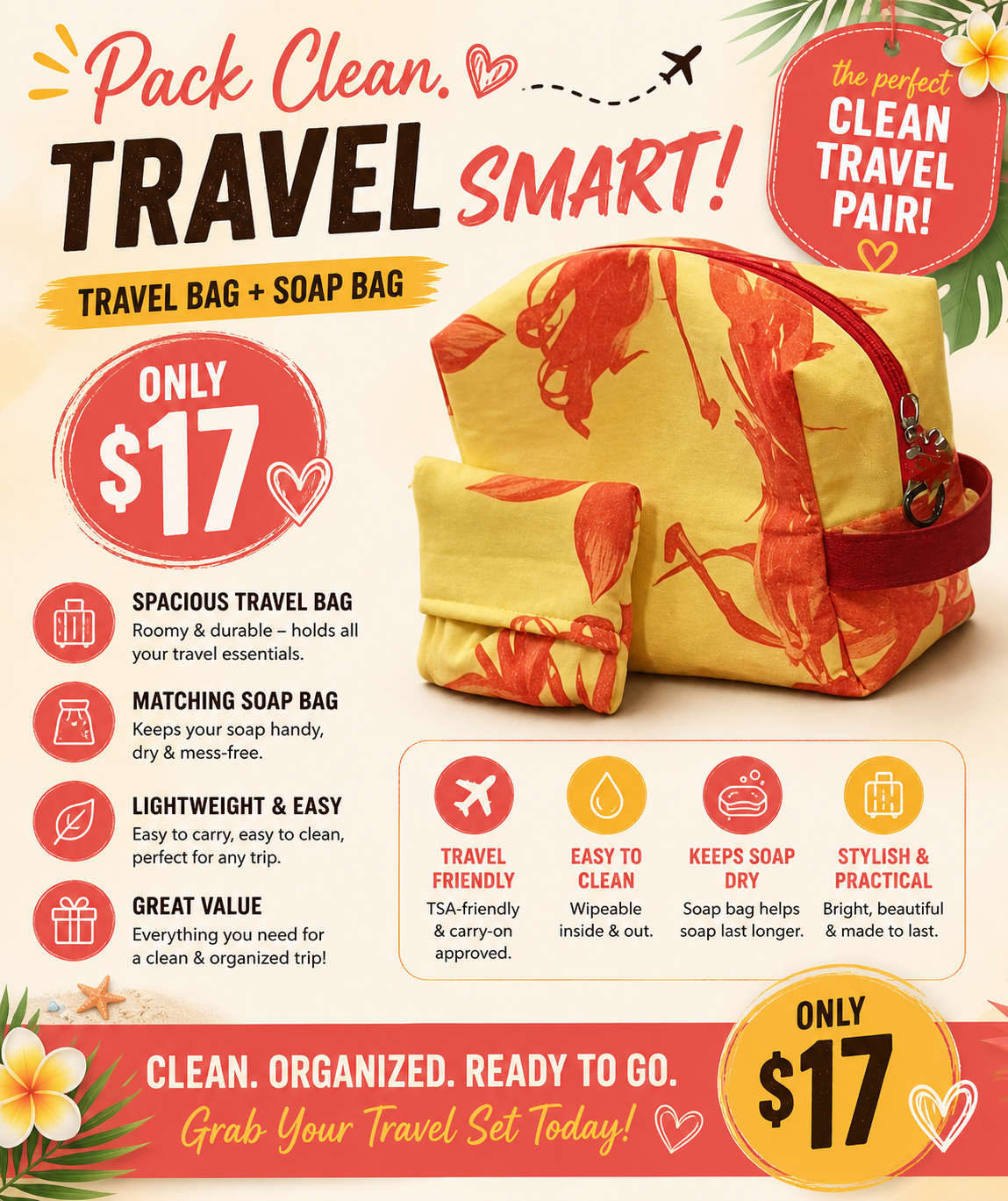 Travel Bag + Soap Bag Combo