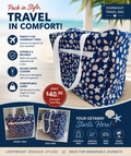 Overnight Travel Bag – Nautical Seashell Print